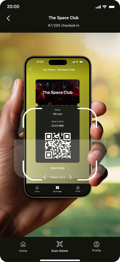 Nightly app: QR ticket scanner
